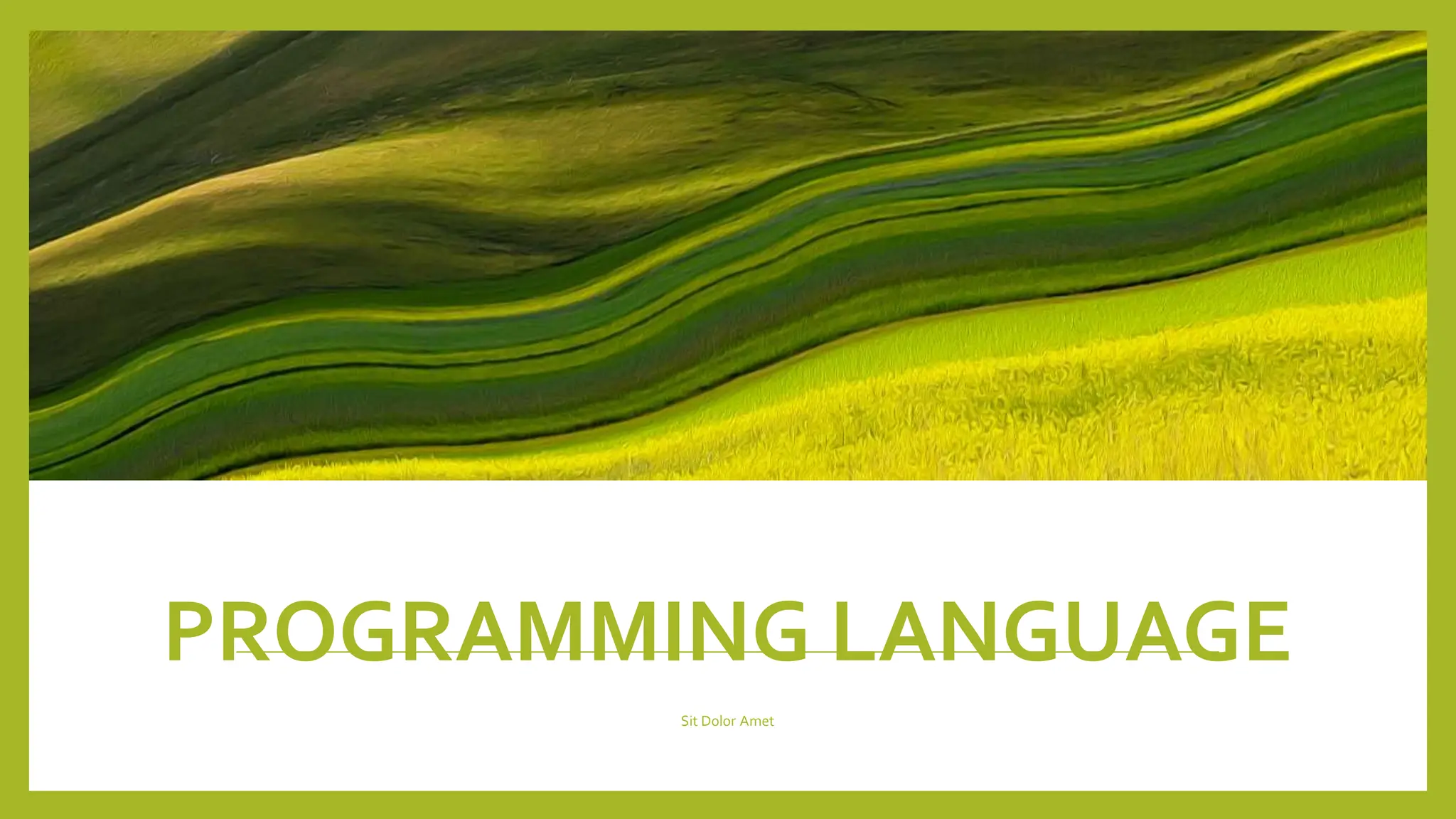 PROGRAMMING LANGUAGE
Sit Dolor Amet