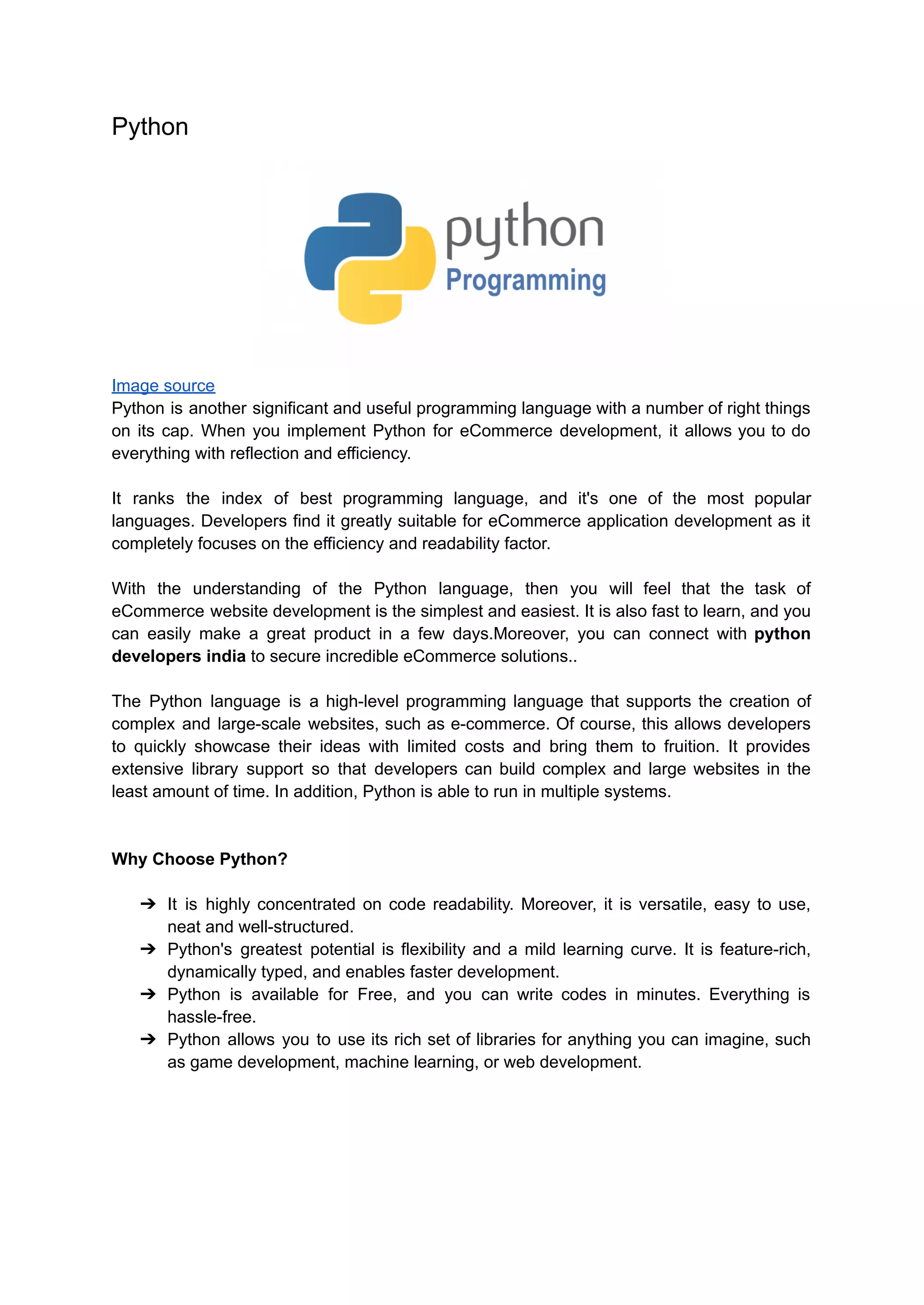 Programming languages used for ecommerce development | PDF