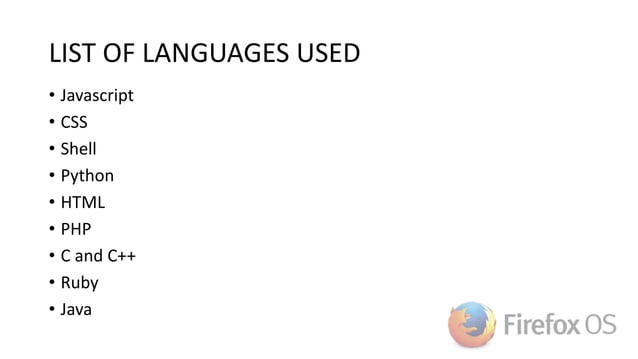 Programming languages used in Firefox OS | PPT