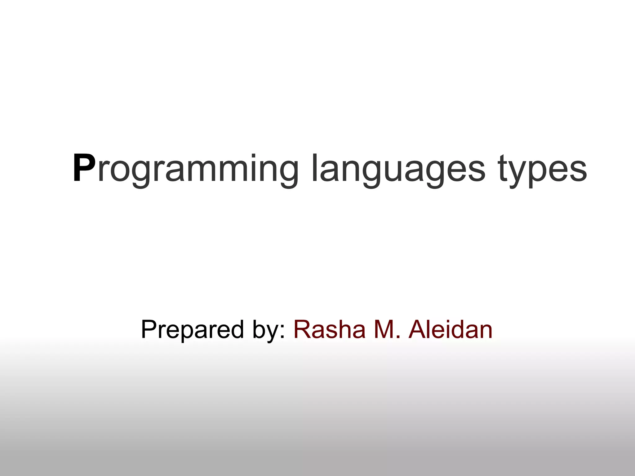 Programming languagetypes | PPT