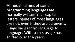Single Letter Programming Language Names Programming lesson1 | PPTX