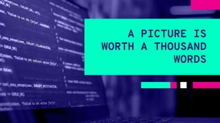 A PICTURE IS
WORTH A THOUSAND
WORDS
 