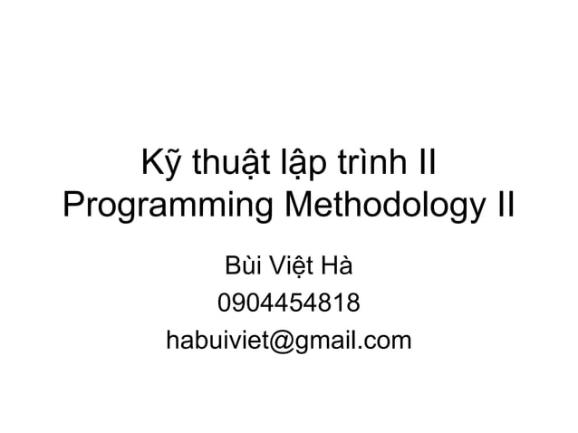 Programming Methodology Ii | PPT