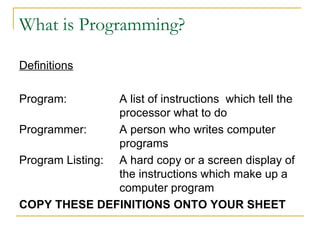 Programming Notes | PPT