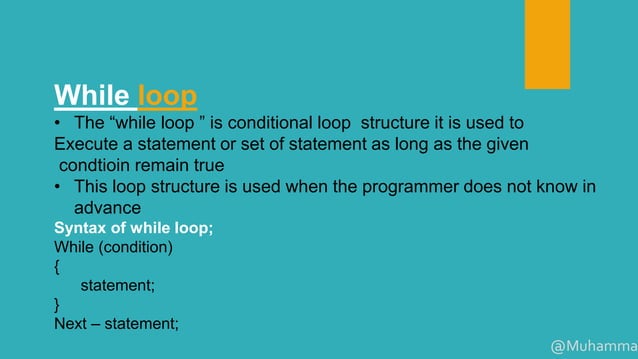 Loops in c++ programming language | PPTX