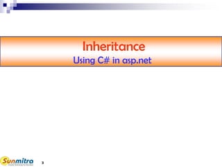 Inheritance
Using C# in asp.net
3
 