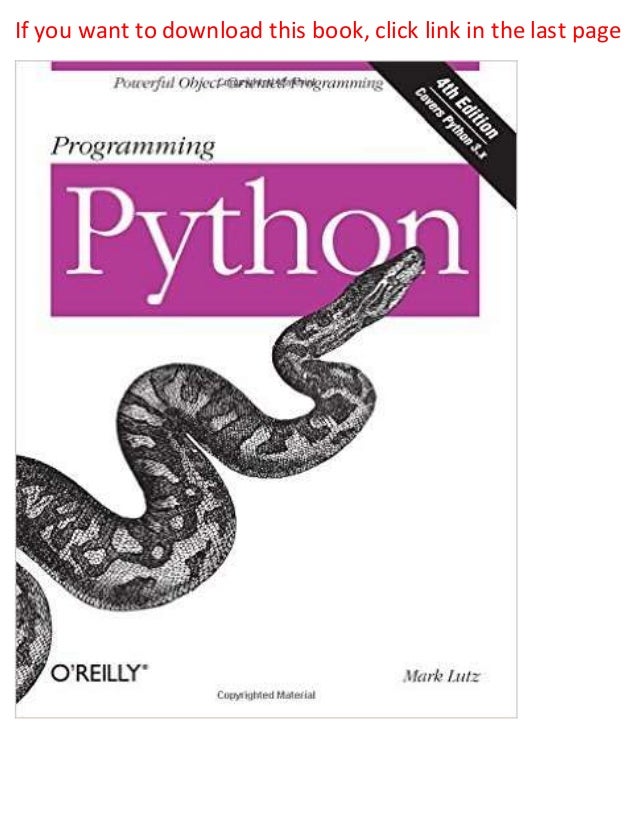 Programming python powerful object oriented programming 