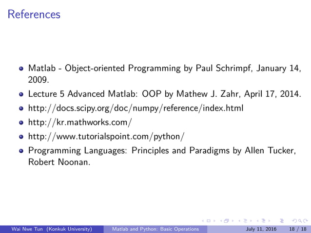 Matlab and Python: Basic Operations | PPT