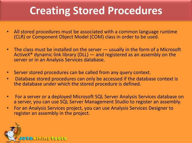 MS SQL SERVER: Programming sql server data mining | PPT