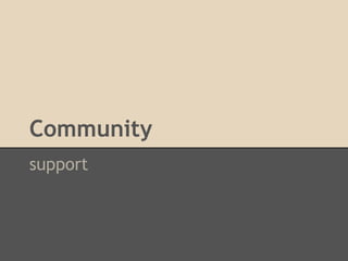 Community
support
 