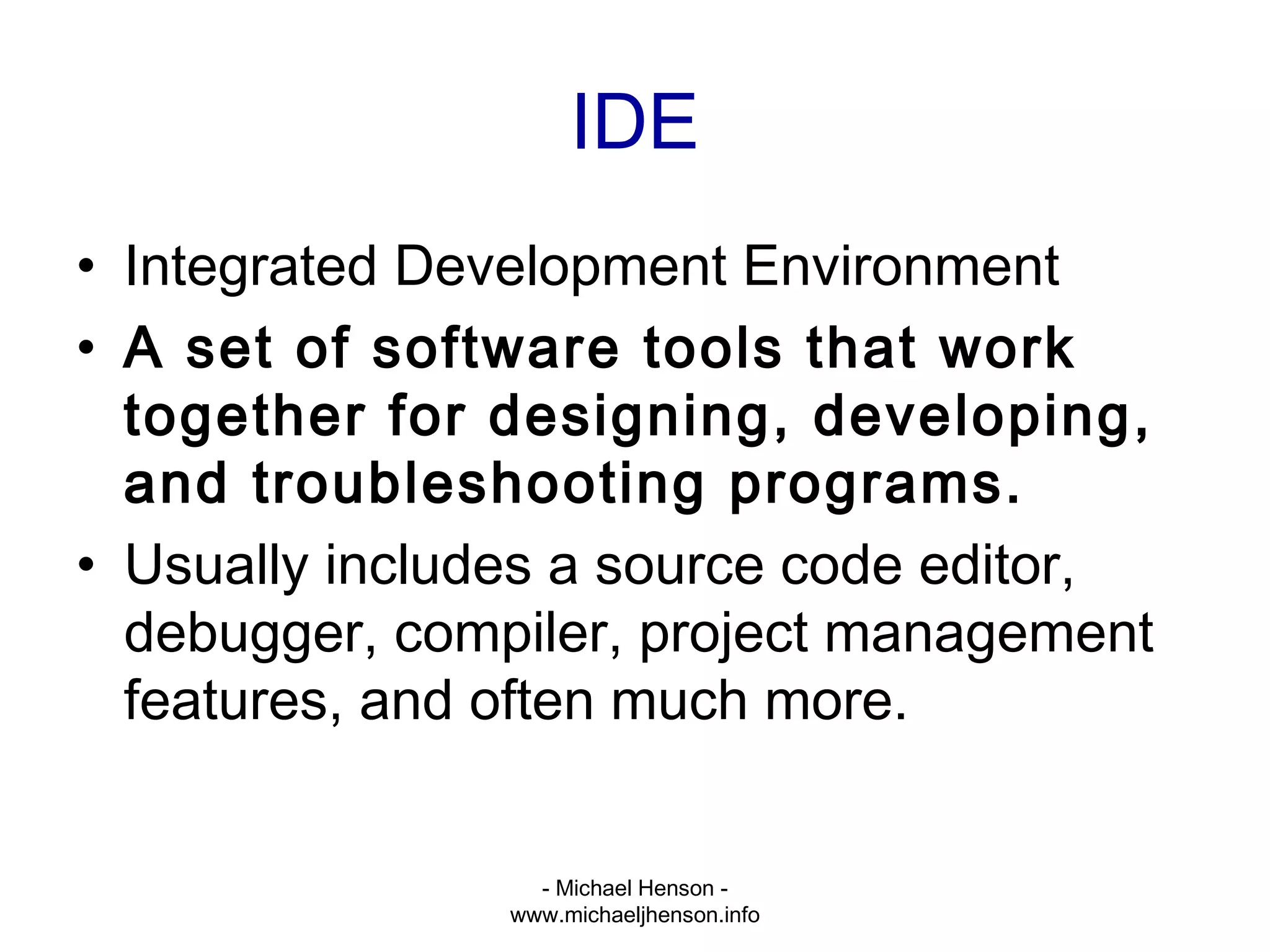 Programming Terminology | PPT