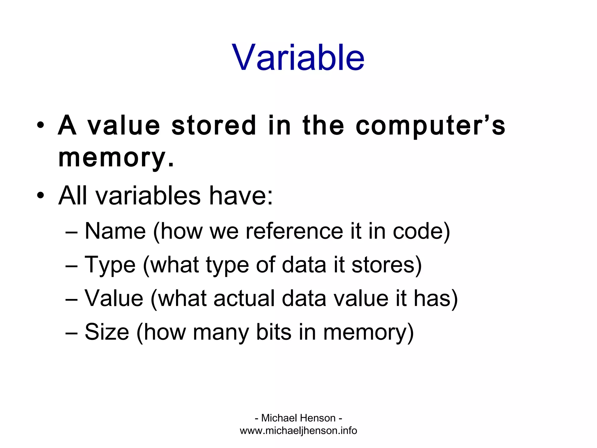Programming Terminology | PPT