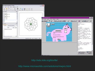 http://edu.kde.org/kturtle/   http://www.microworlds.com/solutions/mwpro.html   