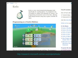 http://research.microsoft.com/en-us/projects/kodu/   