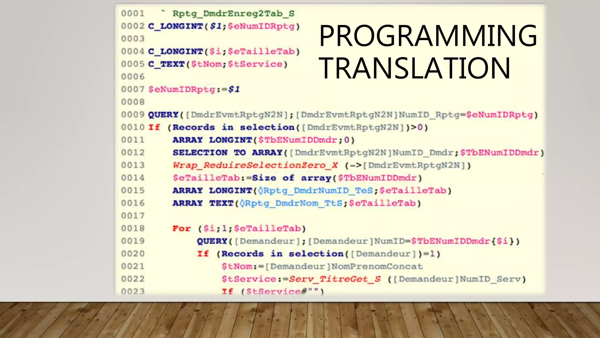 Programming Translation cape M3:SO3 | PPT