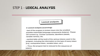 STEP 1 - LEXICAL ANALYSIS
