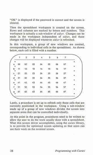 Programming with curses C programming language Unix Systems | PDF