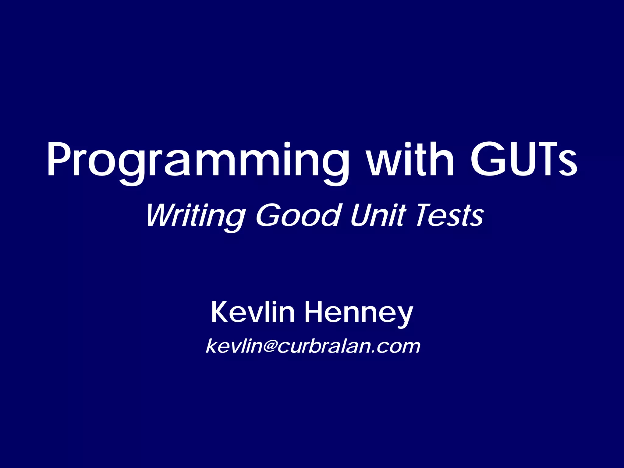 Programming with GUTs