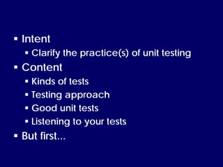 Kinds of Tests
 