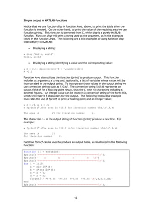 Programming withmatlab | PDF