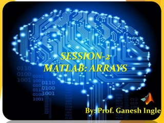 SESSION-2
MATLAB: ARRAYS
By: Prof. Ganesh Ingle
 