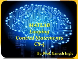 MATLAB
Looping
Control Statements
CS-5
By: Prof. Ganesh Ingle
 