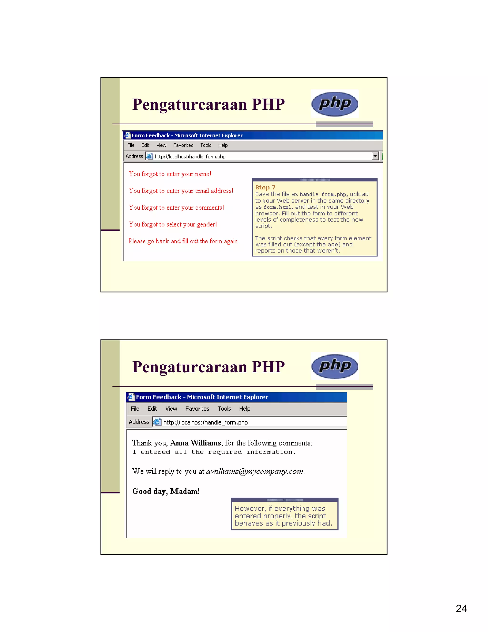 Pengaturcaraan PHP Pengaturcaraan PHP 24 