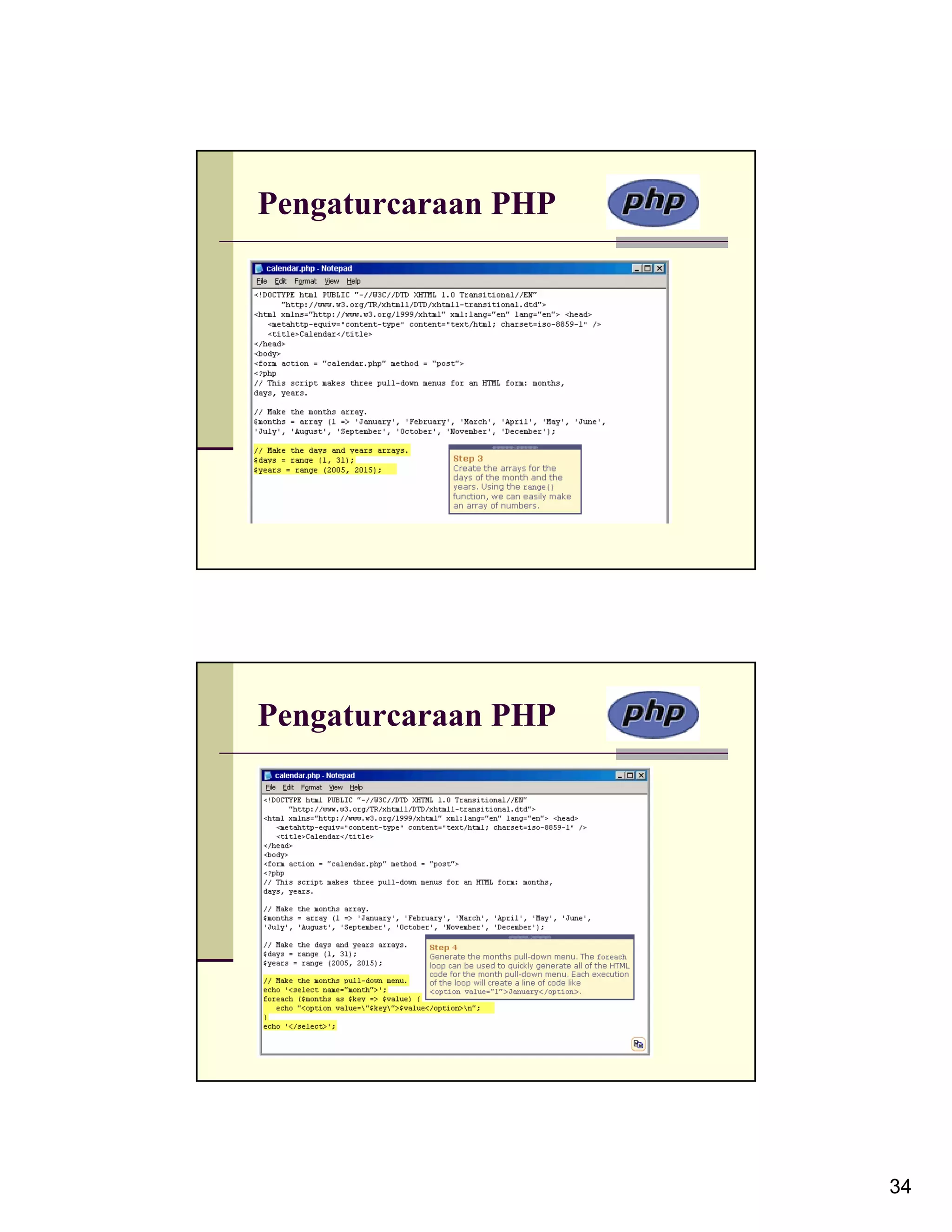 Pengaturcaraan PHP Pengaturcaraan PHP 34 