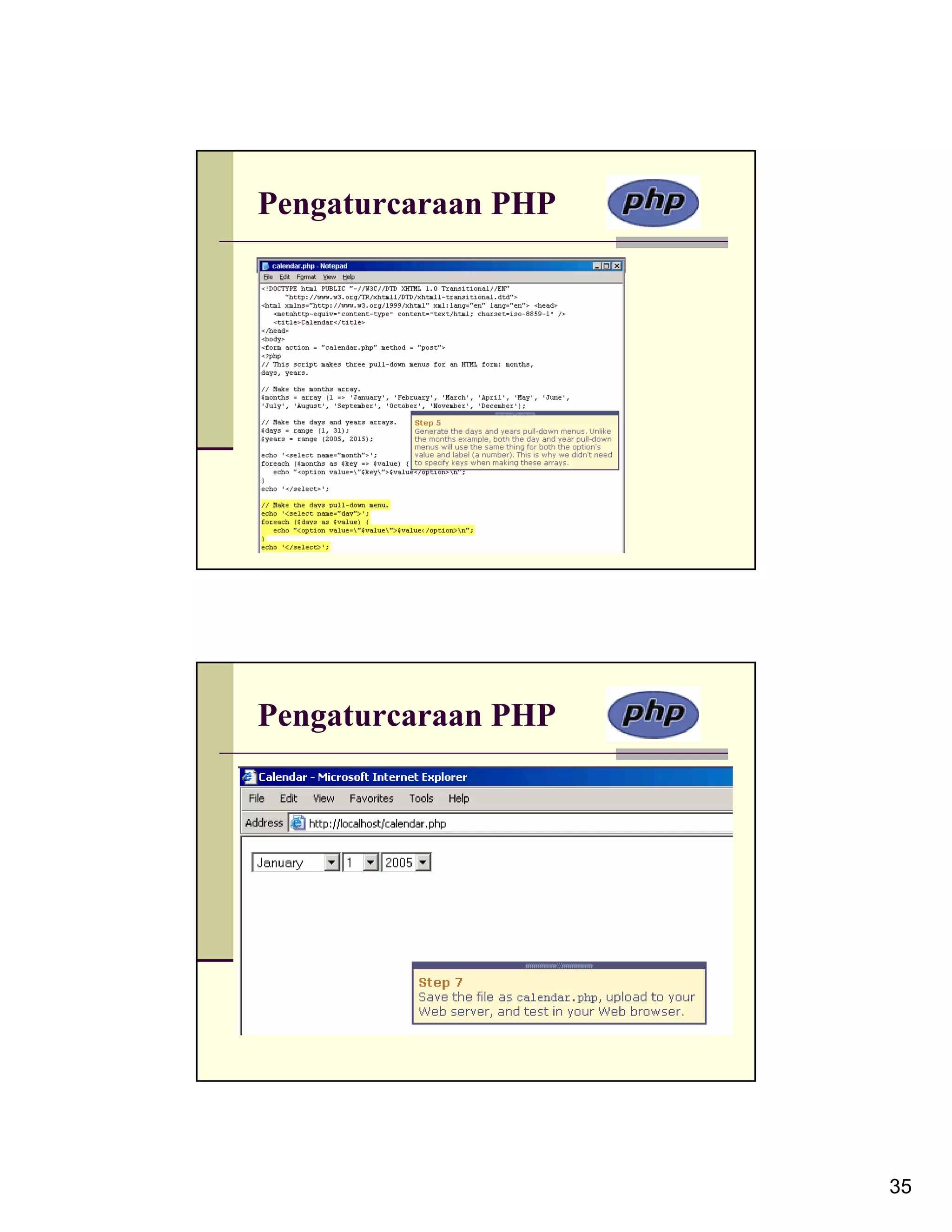 Pengaturcaraan PHP Pengaturcaraan PHP 35 