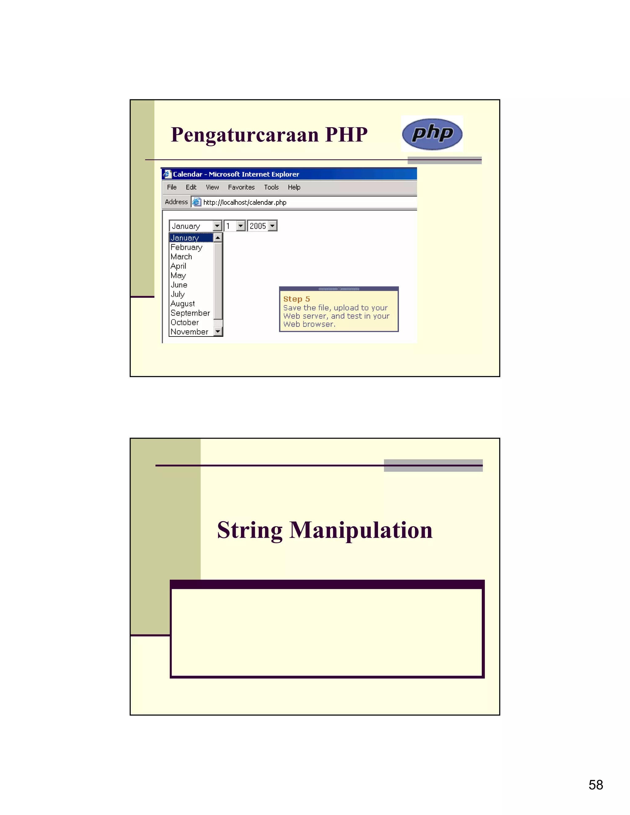 Pengaturcaraan PHP String Manipulation 58 