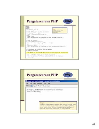 Pengaturcaraan PHP




Pengaturcaraan PHP




                     48
 