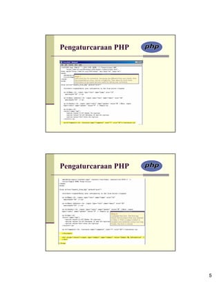 Pengaturcaraan PHP




Pengaturcaraan PHP




                     5
 