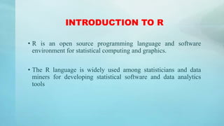Programming with R in Big Data Analytics | PPTX