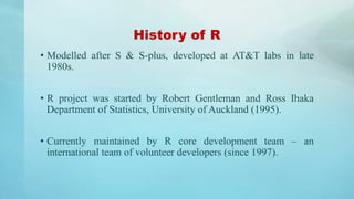 Programming with R in Big Data Analytics | PPTX