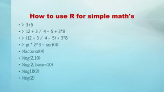 Programming with R in Big Data Analytics | PPTX