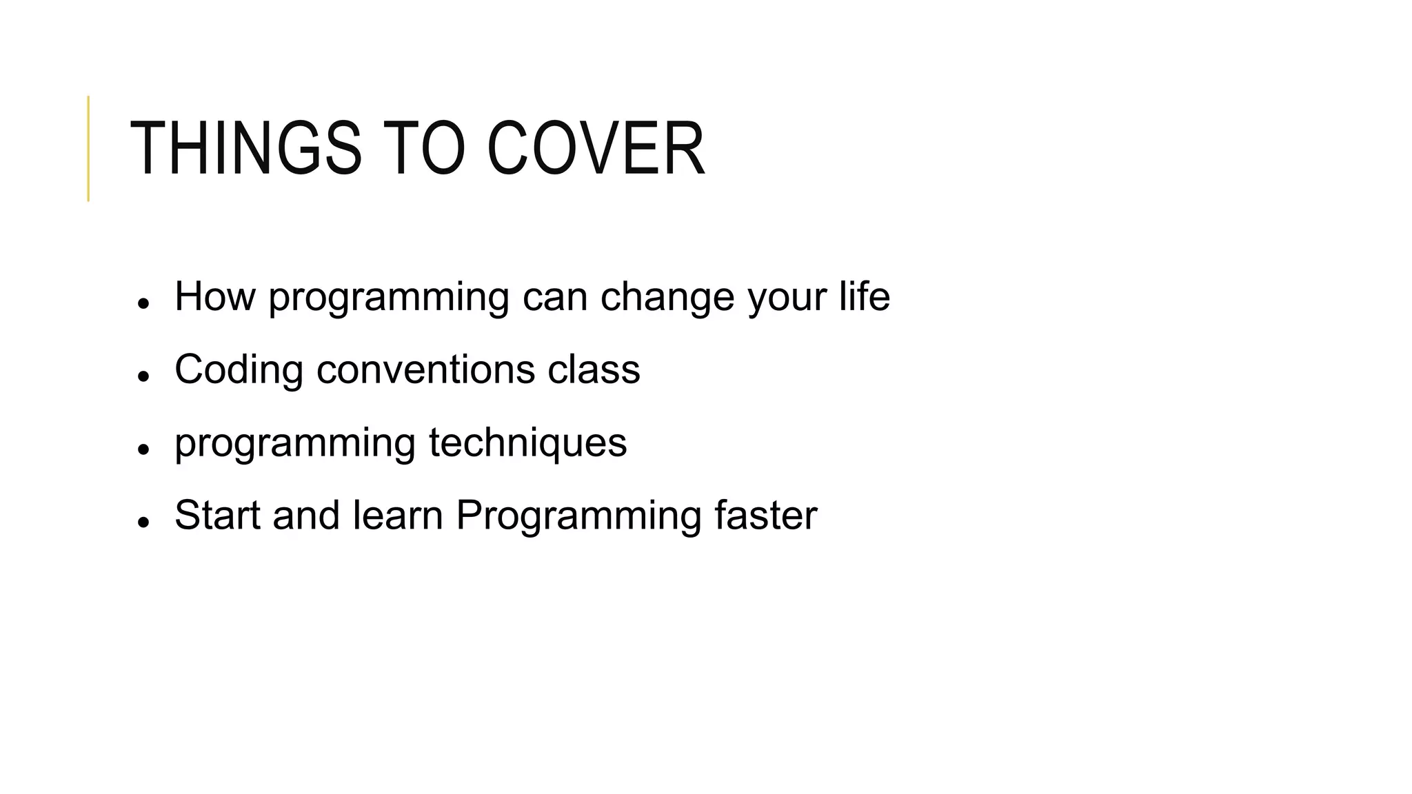 Programming Workshop | PPT