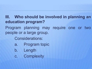 Program planning | PPTX