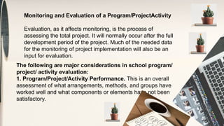 Program Planning Monitoring & Evaluation.UNIT 9.pptx
