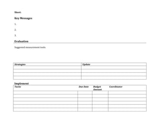 Public Relations Program Planning Sheet | PDF | Business | Business and ...