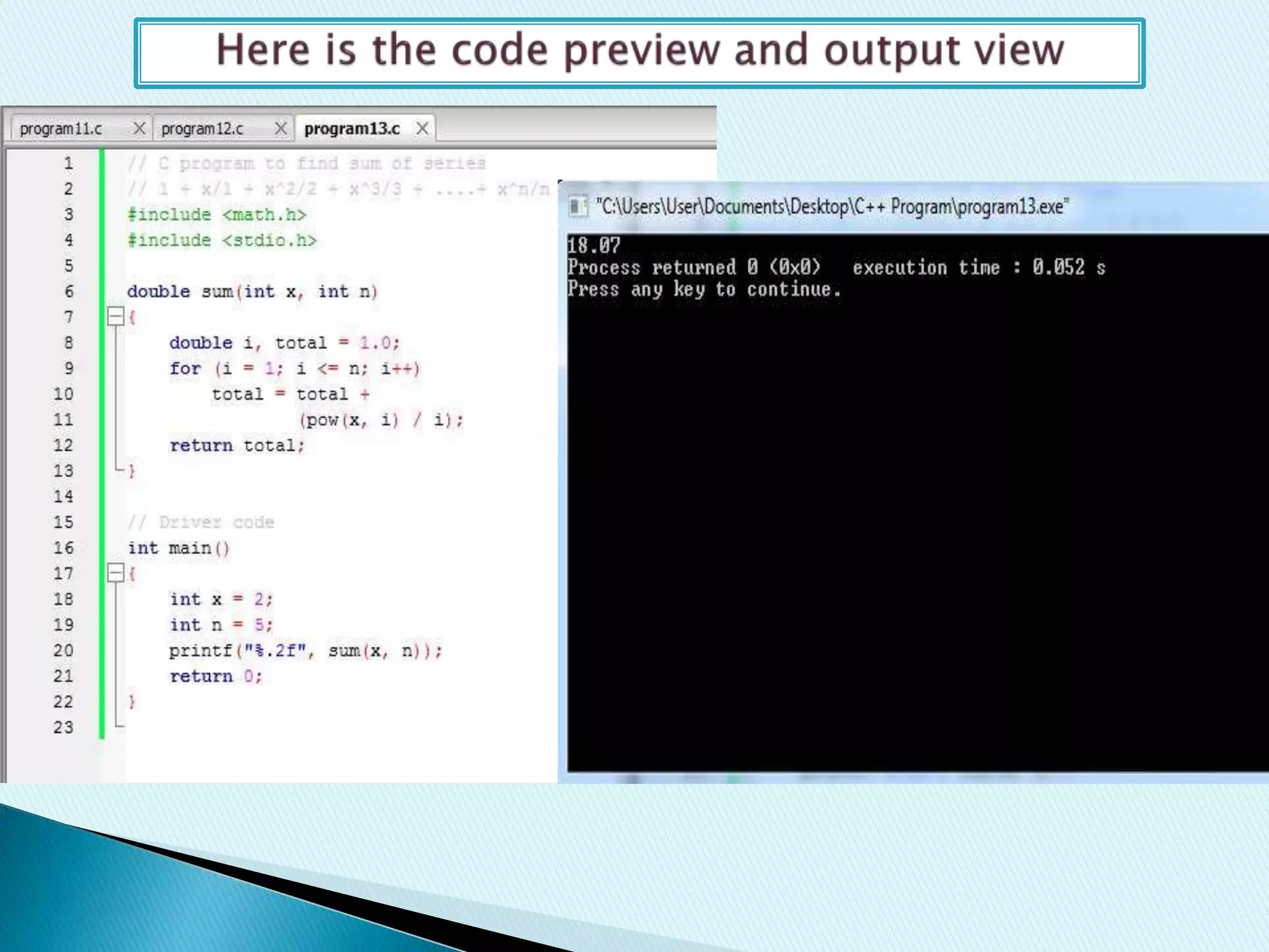 Program presentation