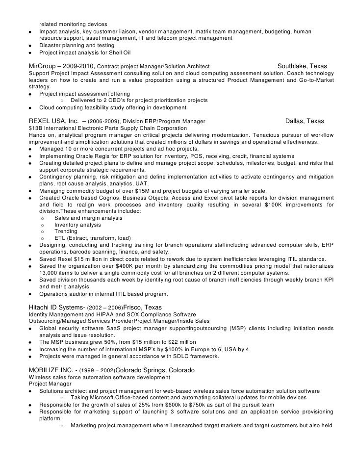 vendor management resume