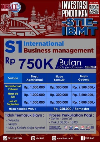 Program s1 international business management stie ibmt surabaya