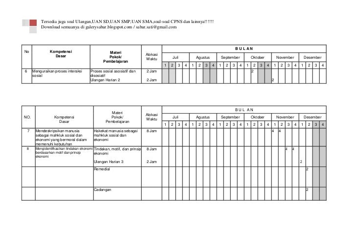 Contoh Program Semester Smp Bahasa Indonesia