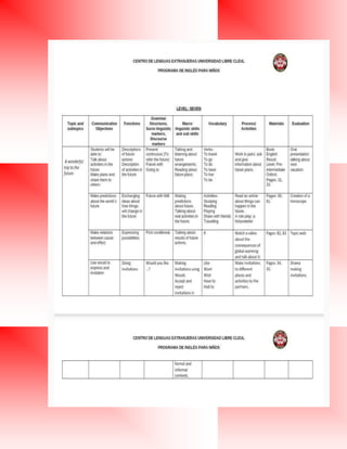 Program seventh Level CLEUL