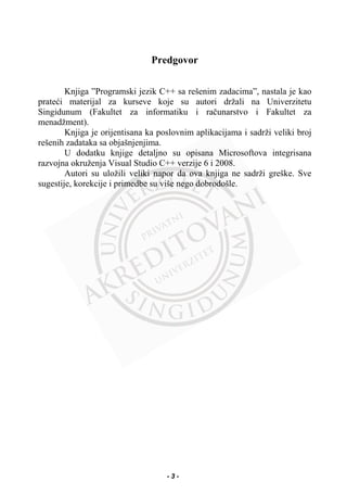 Programski jezik C++ sa rešenim zadacim | PDF