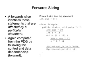 program slicing forward and backward for maintenance | PDF