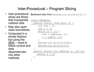 Program Slice program slicing forward and backward for maintenance | PDF