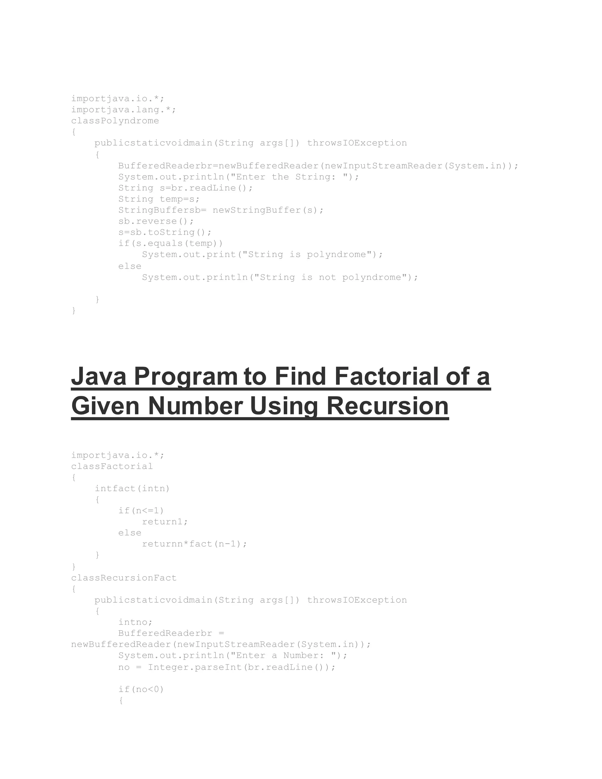 Programs of java | DOCX