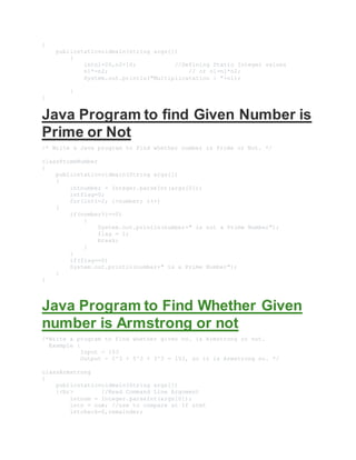 Programs of java | DOCX