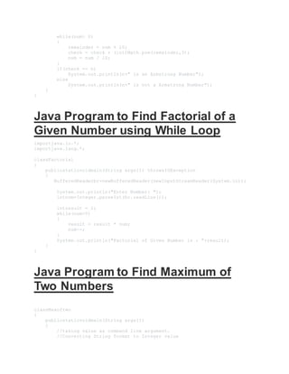 Programs of java | DOCX